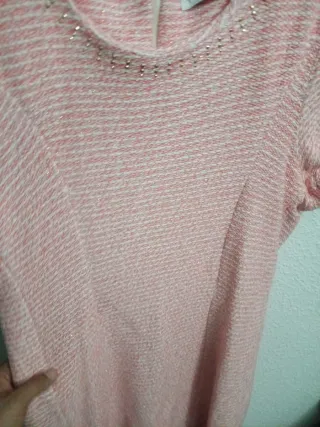 Vestido rosa con hilo dorado Talla L