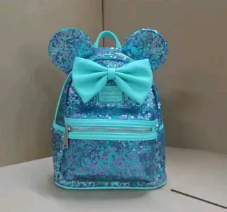 Mochila Disney Lentejuelas Morado y Turquesa