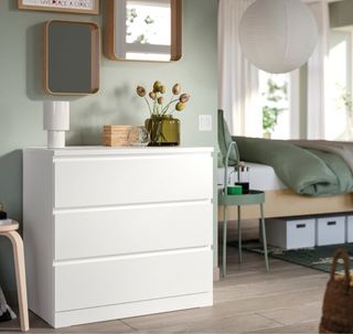 Cómoda MALM 3 cajones blanca 80x78 cm