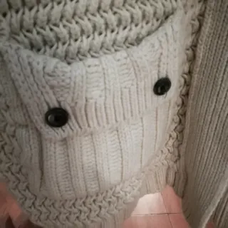 Chaqueta larga de lana beige