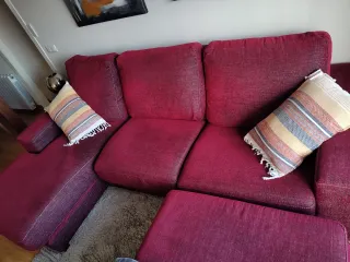 Sofá chaiselongue 3-4 plazas + puff