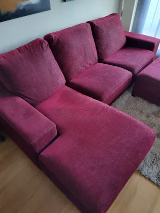 Sofá chaiselongue 3-4 plazas + puff