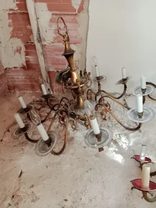 Lote 3 Lámparas de Araña Antiguas.