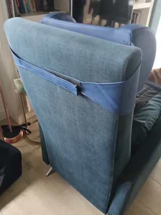 Orejero azul para colocar en  butaca