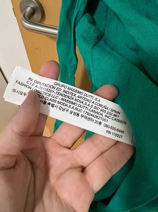 Vestido verde Massimo Dutti