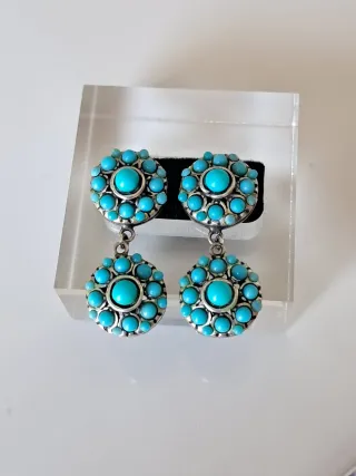 Pendientes Plata Ley Turquesas