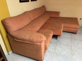 Sofá chaise longue extensible naranja