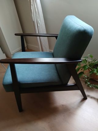 Butaca individual de pana azul