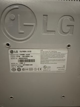 Monitor LG Flatron L1910S Blanco