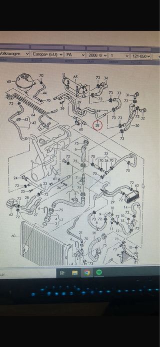 Tubería Calefacción Adicional VAG 03G 121 151 AC