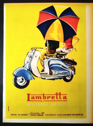ANUNCIO ORIGINAL GRAN TAMAÑO LAMBRETTA AÑO 1959.