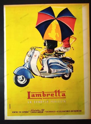 ANUNCIO ORIGINAL GRAN TAMAÑO LAMBRETTA AÑO 1959.