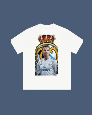 Camiseta CR7 y Leo Messsi Real Madrid Blanca
