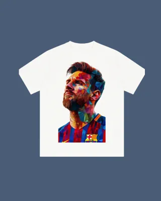 Camiseta CR7 y Leo Messsi Real Madrid Blanca