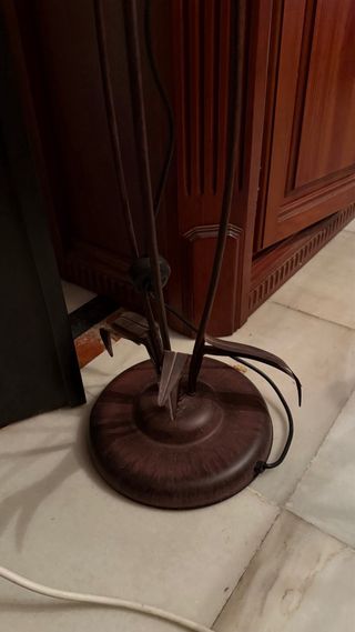 Lámpara de pie cristal y metal