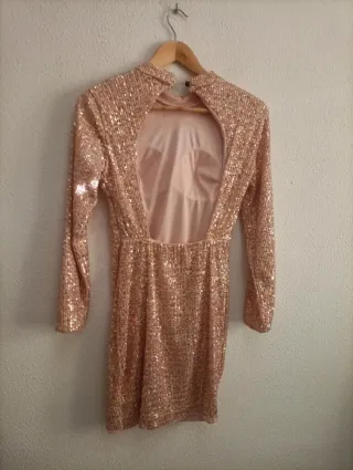 Vestido dorado lentejuelas