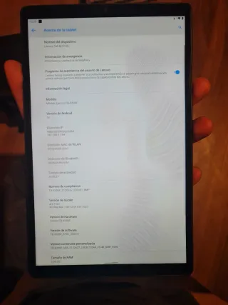 Lenovo Tab M10 HD Tablet Negra/Gris