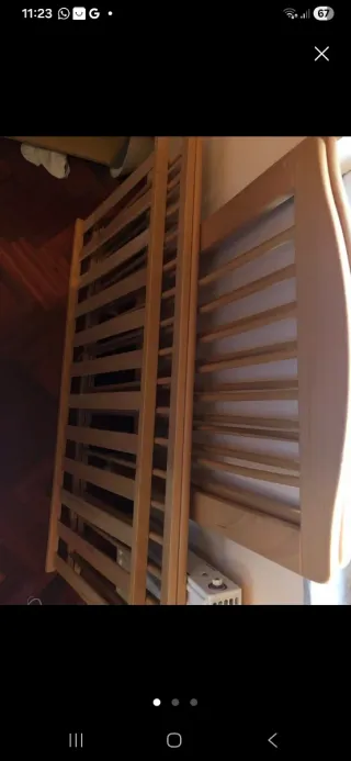 Cuna bebé Babymobel miel con colchón