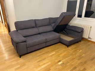 Sofá modular gris tela