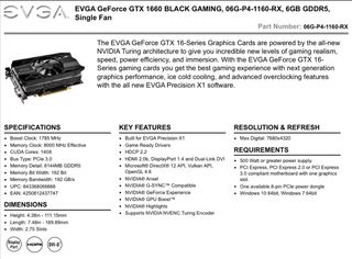 EVGA GeForce GTX 1660 6GB GDDR5 Tarjeta Gráfica