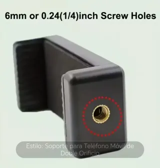 Soporte teléfono móvil para trípodes 2 orificios