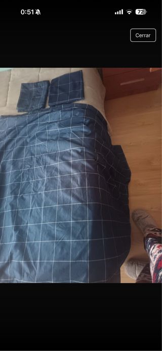 Funda nórdica azul a cuadros