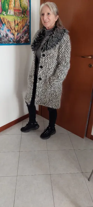 Cappottino lana con collo pelo