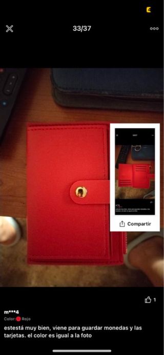 Monedero tarjetero rojo