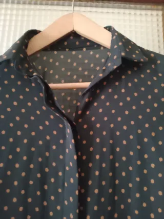 Camicia donna pois marrone