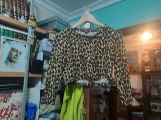 Vestido punto leopardo manga corta