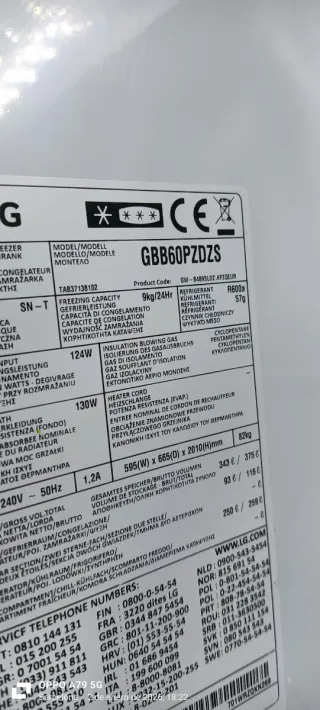 Nevera Combi LG Acero Inoxidable No Frost A+