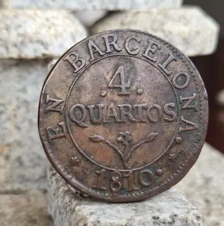Moneda 4 Cuartos Barcelona 1810 Napoleón