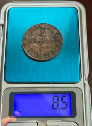 Moneda 4 Cuartos Barcelona 1810 Napoleón