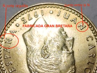 s/fabricadas: 1 pta. 1975*78 Rey J. Carlos I -MBC