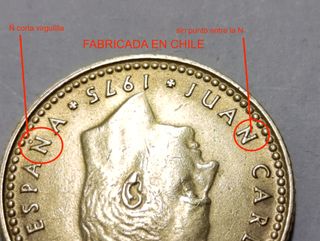 s/fabricadas: 1 pta. 1975*78 Rey J. Carlos I -MBC