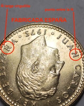 s/fabricadas: 1 pta. 1975*78 Rey J. Carlos I -MBC