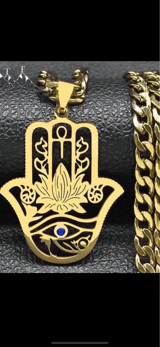 Collar Mano de Fátima Chapado Oro