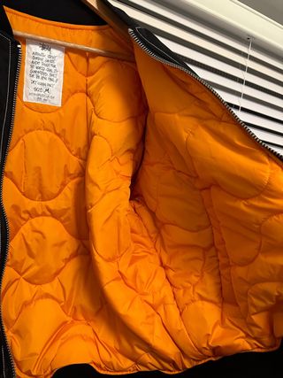 Chaqueta Bomber Stussy Negra Naranja