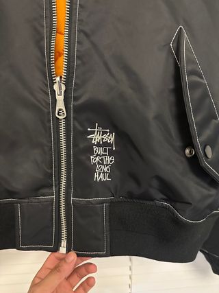 Chaqueta Bomber Stussy Negra Naranja