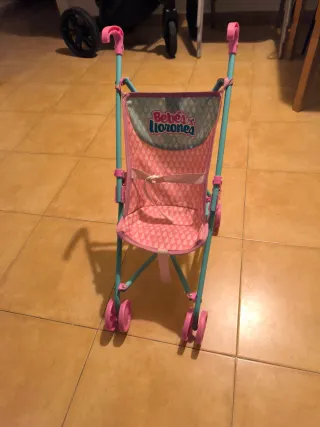 Carro Muñecas Bebés Llorones Rosa