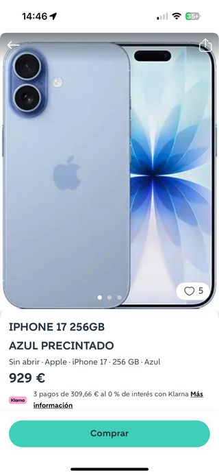 iPhone 17 256GB Azul Precintado