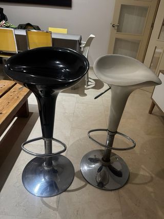 2 Taburetes Altos Cocina Metal Plástico