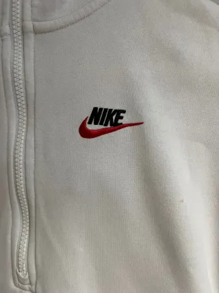 Sudadera Nike Blanca y Negra Media Cremallera