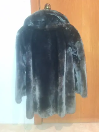 Abrigo Mouton Gris Marengo Piel Auténtica