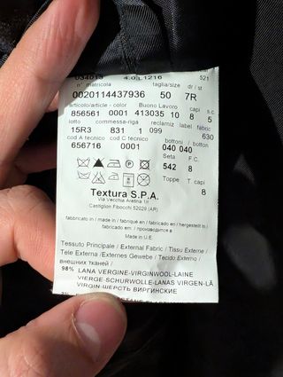 Americana italiana de rayas grises.