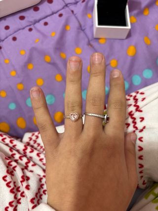 Anillo Pandora Corazón Rosa Oro