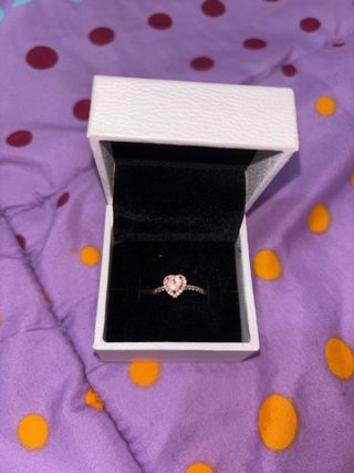 Anillo Pandora Corazón Rosa Oro