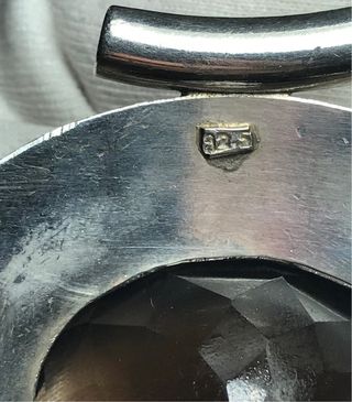 Colgante Gigante Plata Ley Carbujón Topacio Negro