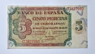 5 Pesetas 1938 Serie C382