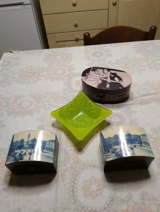 Set 2 scatole legno + posacenere